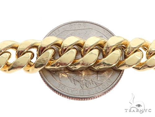 14K Yellow Gold Hollow Miami Cuban Link Chain 22 Inches 8.5mm