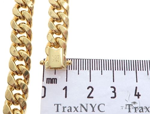 24-inch hollow 14k yellow gold Miami Cuban chain with 9.5mm wide links and lobster clasp, photo 8 of 8