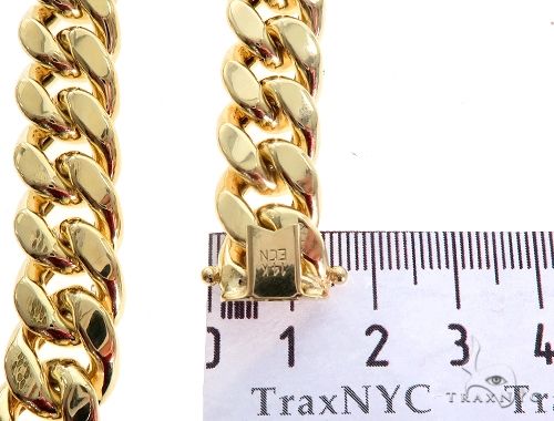 Miami Cuban Chain Hollow 14K Yellow Gold 26 Inches 13mm   64819 - Image 8