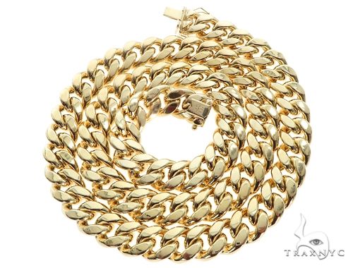 Miami Cuban Chain Hollow 14K Yellow Gold 28 Inches 11mm 65158 - Image 4