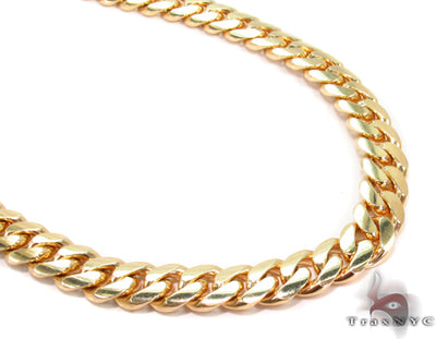 10K Solid Gold Miami Cuban Link Chain 22 Inches 7mm