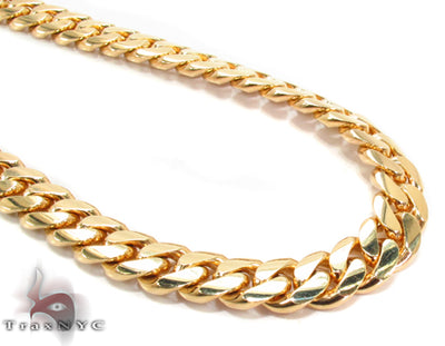 14K Solid Gold Miami Cuban Link Chain 22 Inches 8.2mm