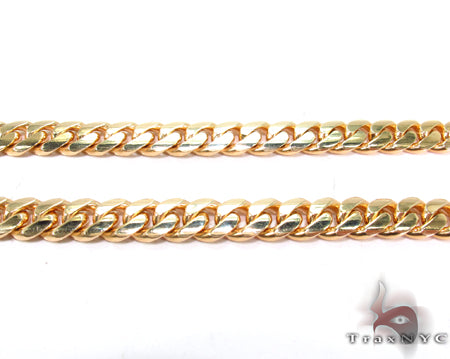 14k yellow gold solid Miami Cuban link chain, 7mm wide, polished finish, 26 inches long