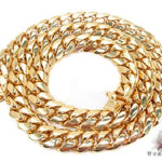 10k yellow gold solid Miami Cuban link chain, 15.5mm wide, polished finish.