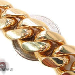 10k yellow gold solid Miami Cuban link chain, 15.5mm wide, polished finish.