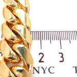 10k yellow gold solid Miami Cuban link chain, 15.5mm wide, polished finish.