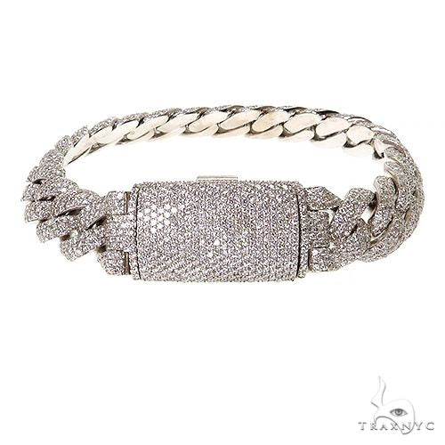 14K Gold Miami Cuban Lab-Grown Diamond Bracelet, photo 2 of 7