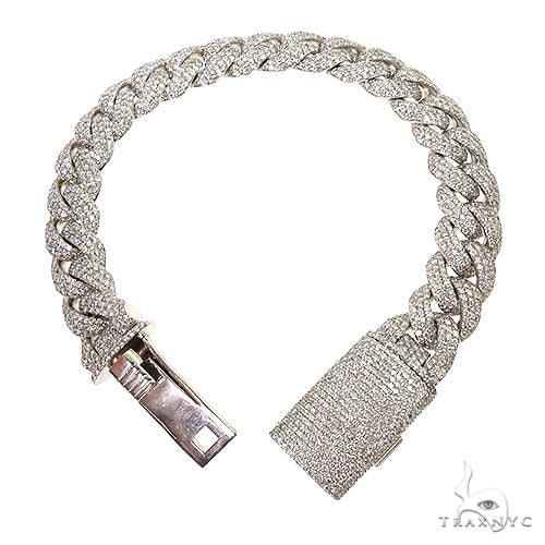 14K Gold Miami Cuban Lab-Grown Diamond Bracelet, photo 3 of 7