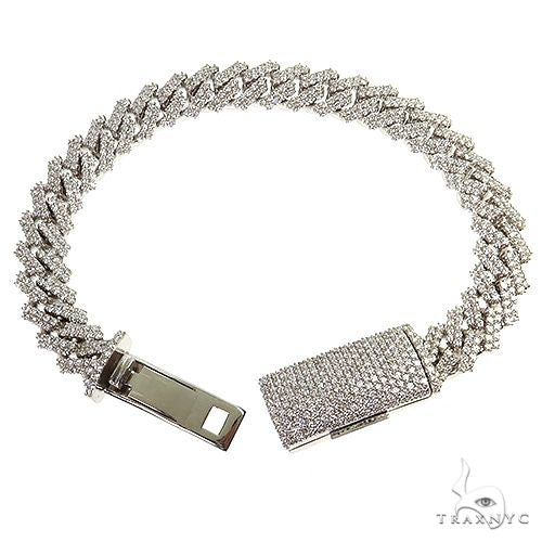14K Gold Miami Cuban Lab-Grown Diamond Bracelet, photo 3 of 7