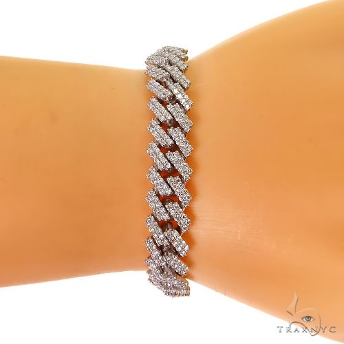 14K Gold Miami Cuban Lab-Grown Diamond Bracelet, photo 6 of 7