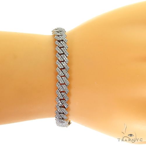 14K Gold Miami Cuban Lab-Grown Diamond Bracelet, photo 5 of 6