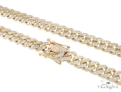 24-inch yellow gold Miami Cuban chain with 8.7mm diamond-iced links