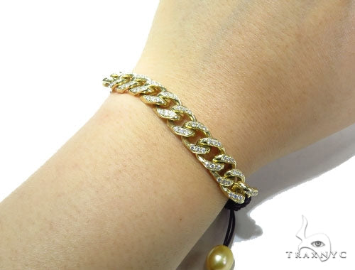 14K Gold Miami Cuban Diamond Rope Bracelet, photo 6 of 7