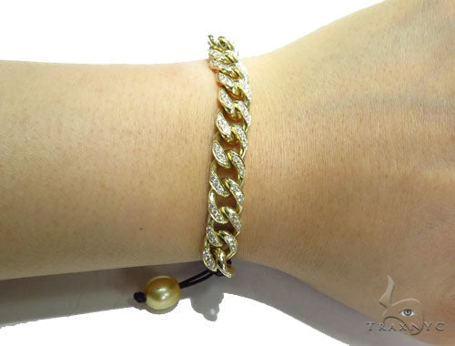 14K Gold Miami Cuban Diamond Rope Bracelet, photo 7 of 7