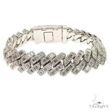 Miami Cuban Emerald Diamond Bracelet (Lab) 68615 - Image 1