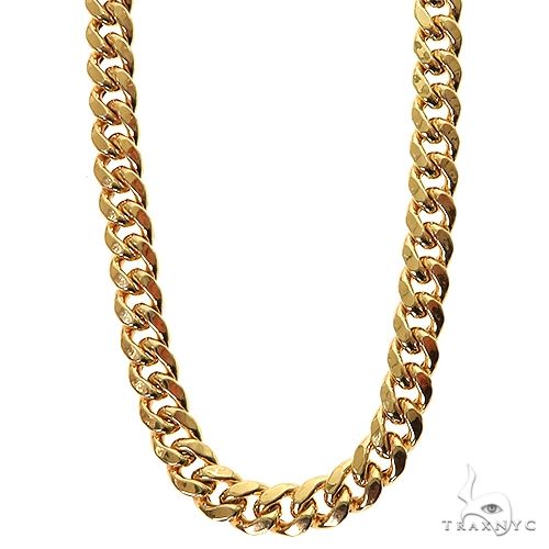 14k yellow gold hollow Miami Cuban chain, 22 inches long, 5.5mm wide, polished finish