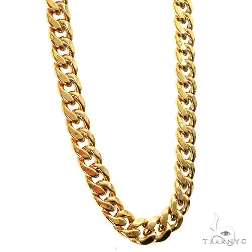 14k yellow gold hollow Miami Cuban chain, 22 inches long, 5.5mm wide, polished finish, photo 2 of 7
