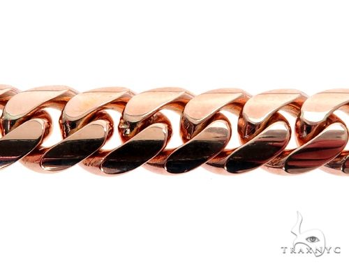 Miami Cuban Link 14K Rose Gold Bracelet 64619 - Image 3