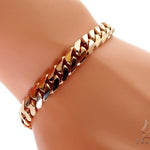 Miami Cuban Link 14K Rose Gold Bracelet 64619 - Image 8