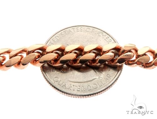 Miami Cuban Link 14K Rose Gold Chain 24 inches 7mm   64621 - Image 3