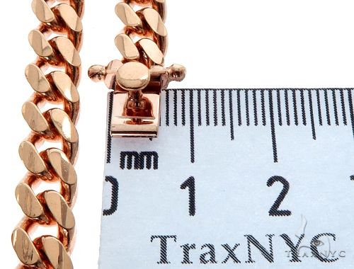 Miami Cuban Link 14K Rose Gold Chain 24 inches 7mm   64621 - Image 6