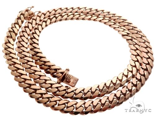Miami Cuban Link 14K Rose Gold Chain 28 Inches 10mm   64620 - Image 4