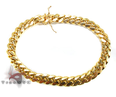 14K Yellow Miami Cuban Link Bracelet 8 Inches 5.8mm