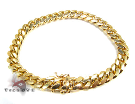 14K Gold Miami Cuban Link Bracelet 8.25 Inches 12mm, photo 3 of 4