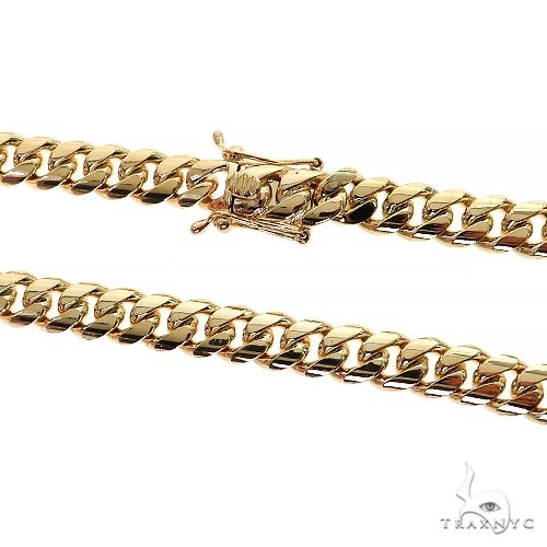 26-inch yellow gold Miami Cuban link chain, 8mm thick, men's style accessory, photo 3 of 8