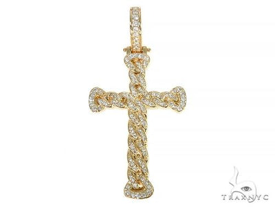 Miami Cuban Link Diamond Cross Crucifix 58595 - Image 1