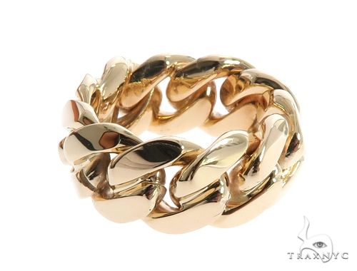 14K Gold Miami Cuban Link Ring 9.5mm, photo 4 of 9