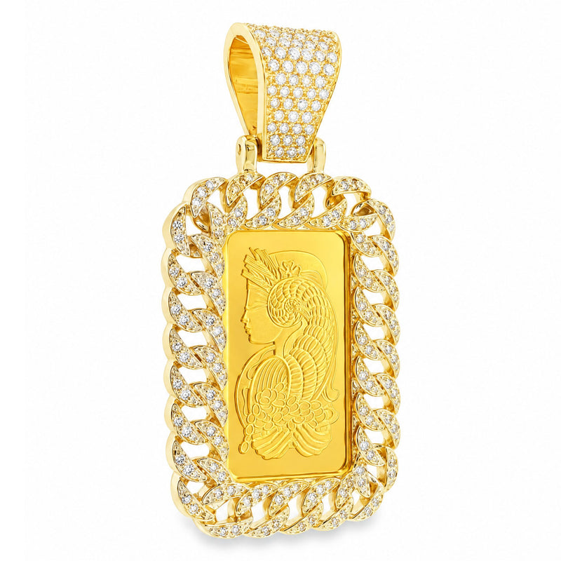 Miami Cuban Diamond Dog Tag With 10g Suisse Fine Gold 999.9 57038, view 6