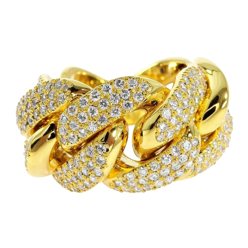 Miami Cuban Link Diamond Ring 16 mm wide 57054