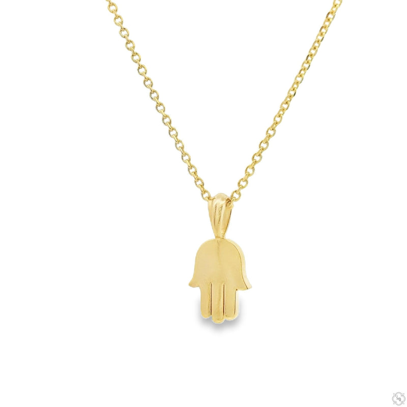14K Gold Micro Hamsa Pendant Set, photo 3 of 8
