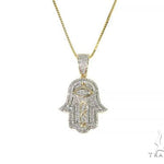 10K Gold Diamond Hamsa Pendant Set 66286 - Image 1