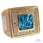 Millennium Cut Blue Topaz Diamond Ring 69235 - Image 1