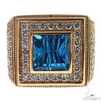 Millennium Cut Blue Topaz Diamond Ring 69235 - Image 2