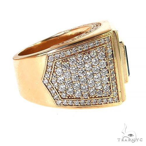 14K Gold Millennium Cut Blue Topaz Diamond Ring, photo 3 of 6