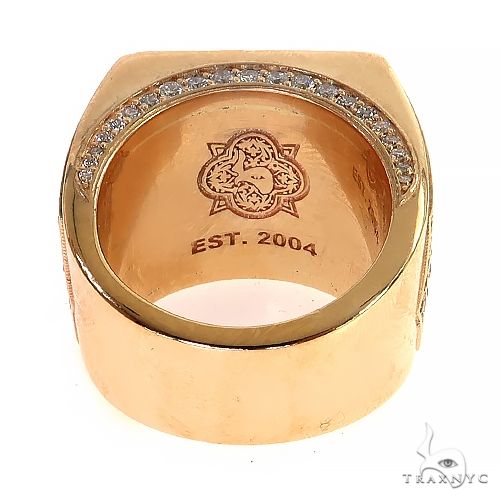 14K Gold Millennium Cut Blue Topaz Diamond Ring, photo 4 of 6