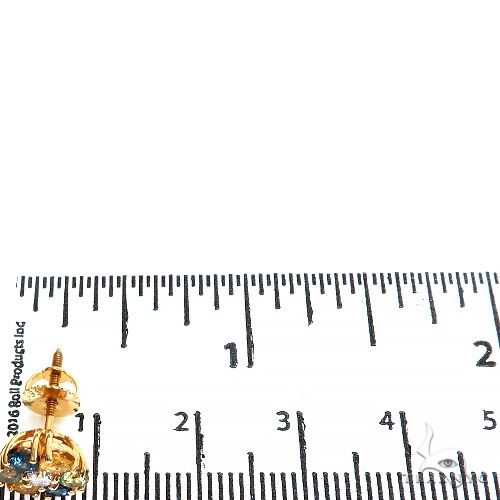 14K Gold Sapphire Meadow Flower Studs -Mini, photo 4 of 5