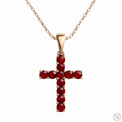 Mini Blood Red Sapphire Cross Set 67667 - Image 1