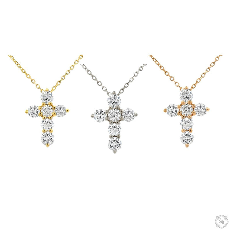 14K Gold Mini Diamond Cross Necklace, photo 6 of 9