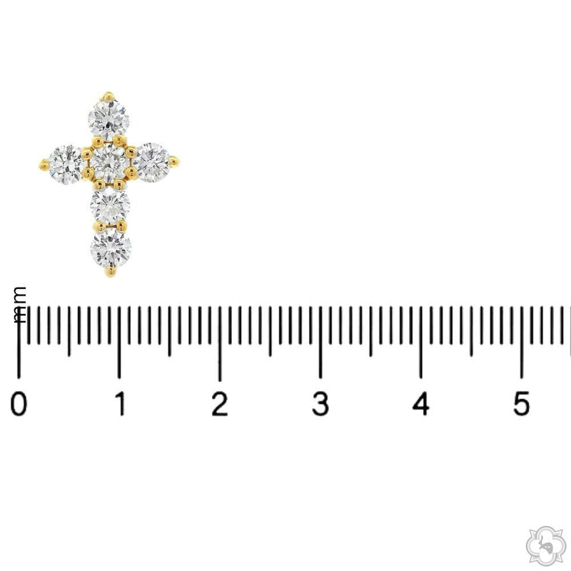 14K Gold Mini Diamond Cross Necklace, photo 7 of 9
