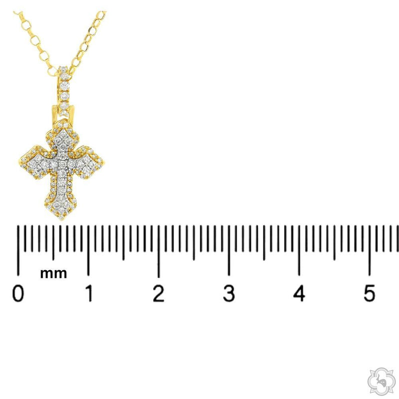 10K Gold Mini Diamond Cross Pendant Set, photo 9 of 11