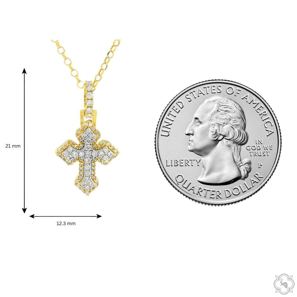 Mini Diamond Cross Pendant Set 70873 | TraxNYC