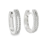 Mini Diamond Double Row Huggie Hoops 70699 - Image 2