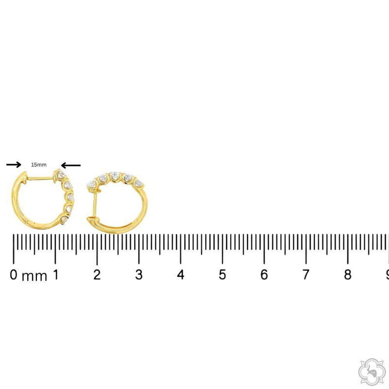 18K Gold Mini Diamond Huggie Hoops, photo 5 of 6