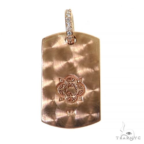 14K Gold Mini Dog Tag Diamond Pendant, photo 4 of 6