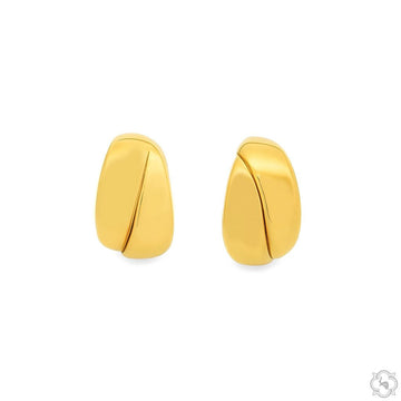 Mini gold hoop earrings in polished yellow gold – close-up front angle showing smooth circular profile