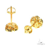 Olive Bloom Sapphire Diamond Flower Earrings 66897 - Image 3